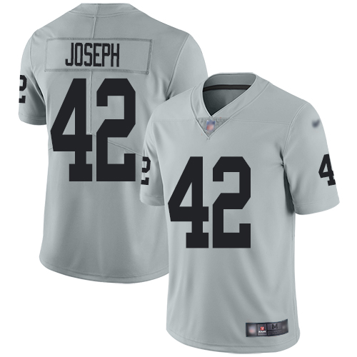 Men Oakland Raiders Limited Silver Karl Joseph Jersey NFL Football #42 Inverted Legend Jersey